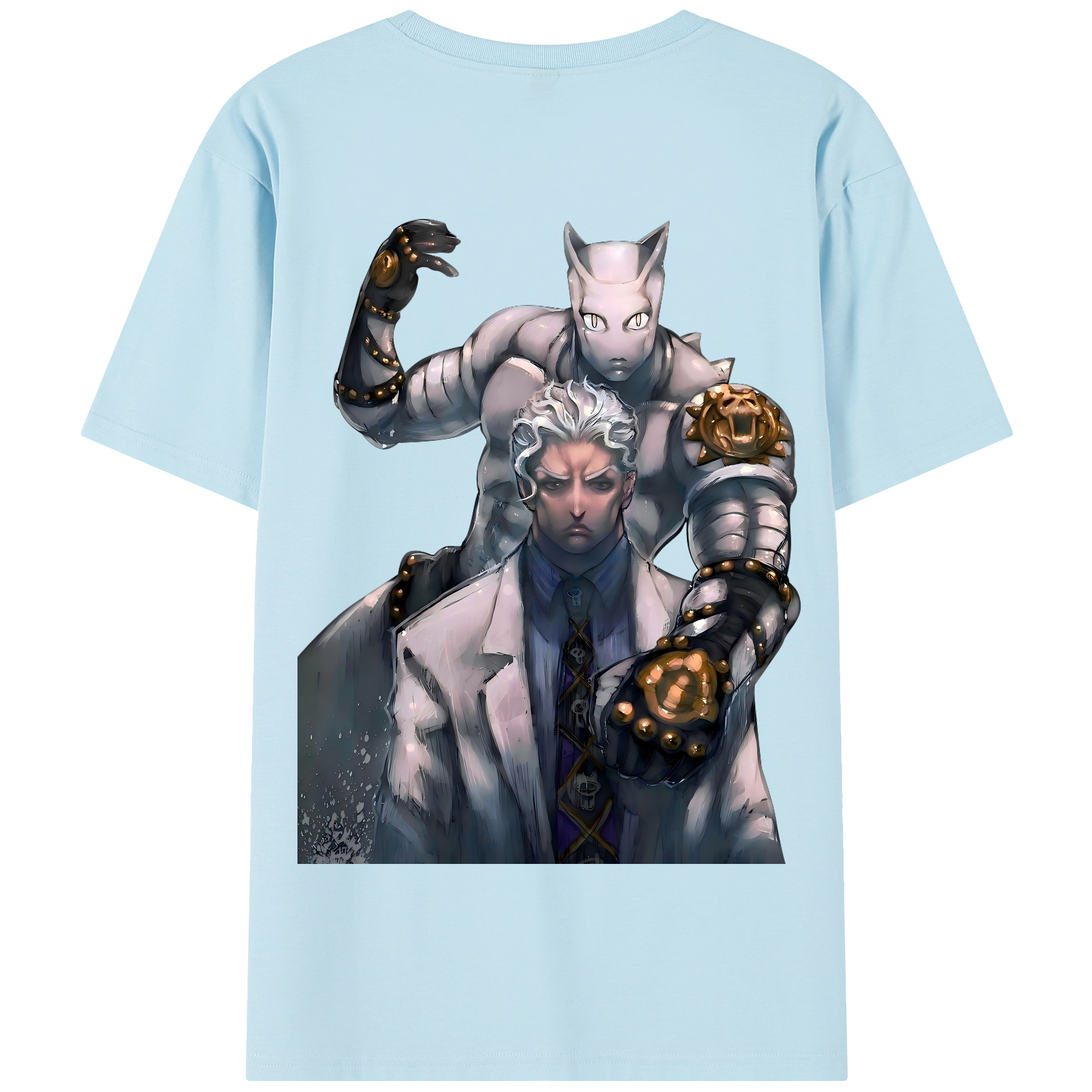 （画像用） ジョジョの奇妙な冒険 きら よしかげ JoJo's Bizarre Adventure Kira Yoshikage 綿100％半袖Tシャツ（背面プリント）